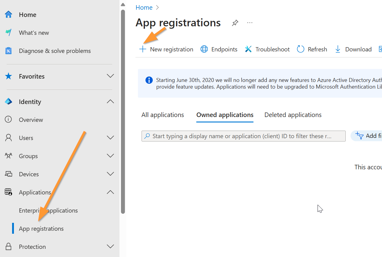 registration screen