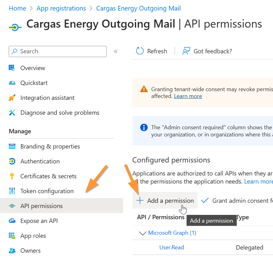 permissions screen