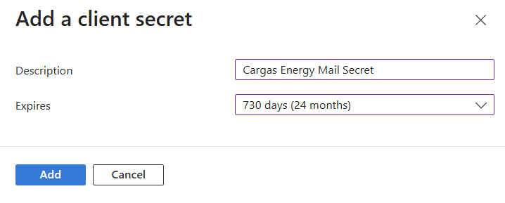 add client secret