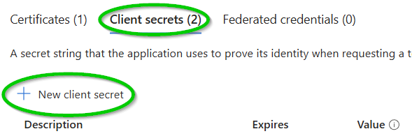new client secret