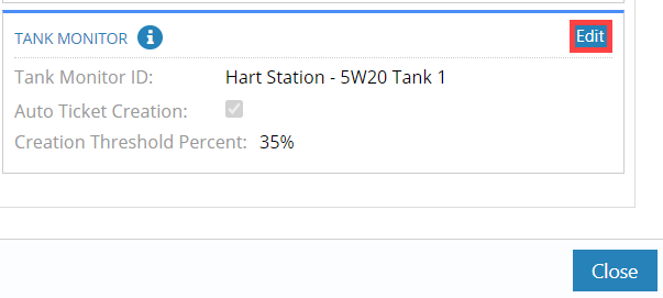Customer tank monitor settings