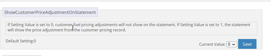 ShowCustomerPriceAdjustmentOnStatement setting